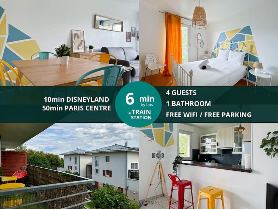 Le Bruxelles 21 - Appartement Pour 4 Personnes Disneyland Paris 몽테브랭 외부 사진